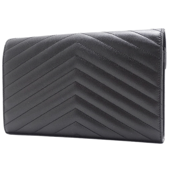 Saint Laurent Shoulder Black Cassandra Leather Classic Wallet Chain Paris Bag - Picture 1 of 6